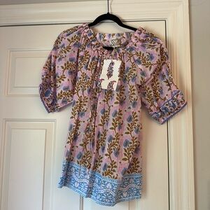 NWT SZ Blockprints Camel Essa Print Tracy Top - Small